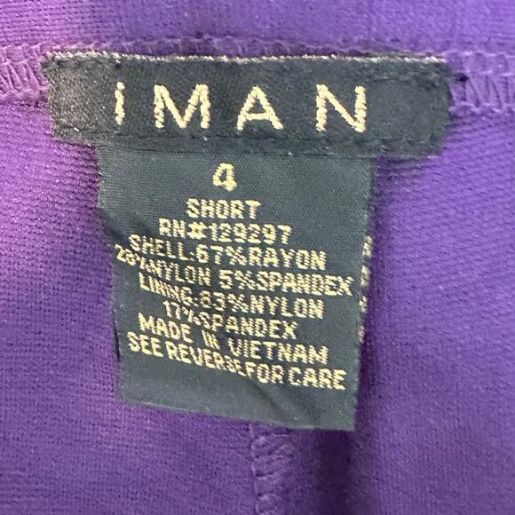 IMAN Global Chic Power Ponte Ankle Pant w/ Illusion Seaming Purple Womens Size 4 - Picture 11 of 11